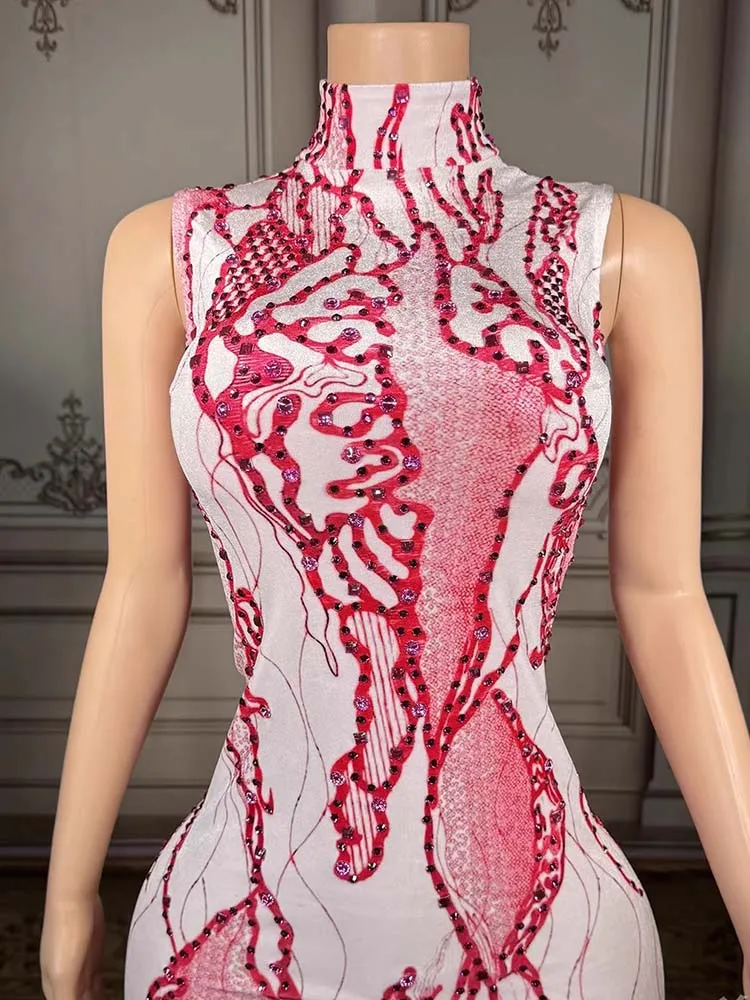 Vestido bloqueado de Color con chaleco elástico dividido, estampado en caliente, alta calidad, nueva ropa personalizada de moda para mujer 2025