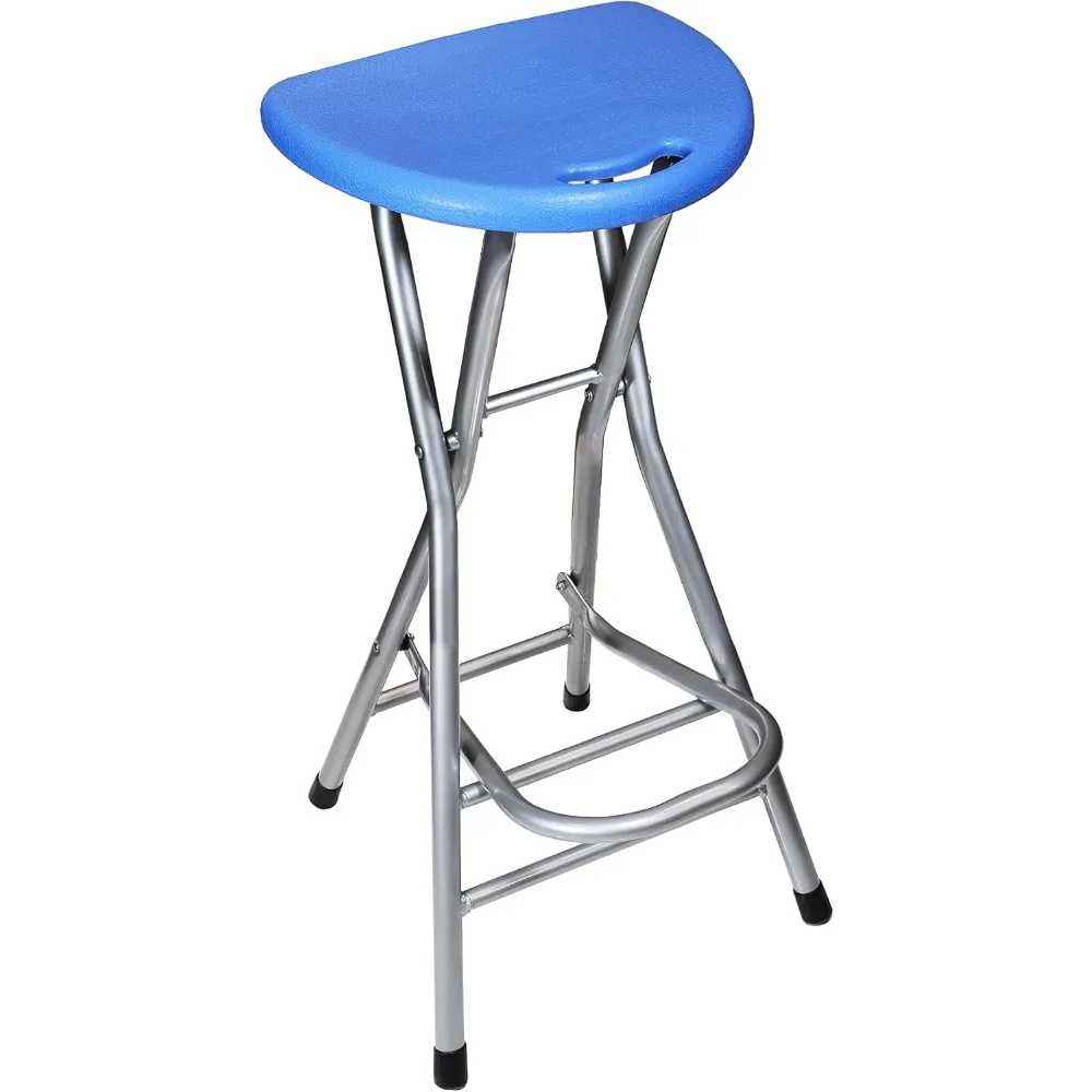 

Be&xn Folding Stools for Adults Portable, 28 inch Collapsible Stool Heavy Duty, Indoor Tall Bar stools with Handle, Plastic Coun