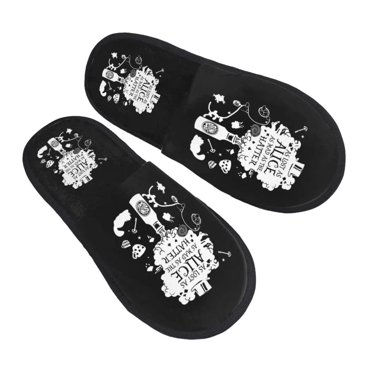 

Custom Print Women Alice In Wonderland House Slippers Soft Warm Cartoons Memory Foam Fluffy Slipper Indoor Outdoor Shoes