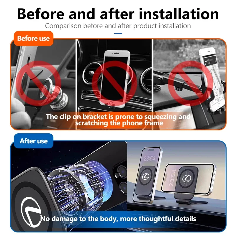 

Emblems For Lexus Car Emblem Dashboard Phone Holder Accessories RX350 IS250 CT200h ES250 ES300h NX300h IS200 GS300