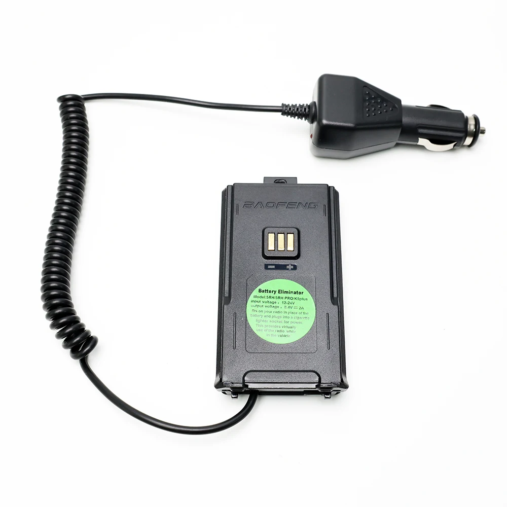 12-24V Car Charger Battery Adapter Vehicle Eliminator for Baofeng Walkie Talkie UV5RH UV-5RH Pro BF-K5 Plus K5Pro 2Way Radios