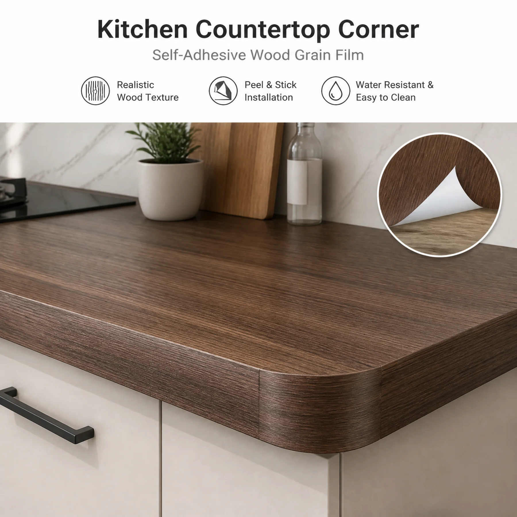 55cm Wood Grain Vinyl Self Adhesive Wallpaper Roll Waterproof Decorative Film for Home Furniture Cabinets Wardrobe Wall Stickers