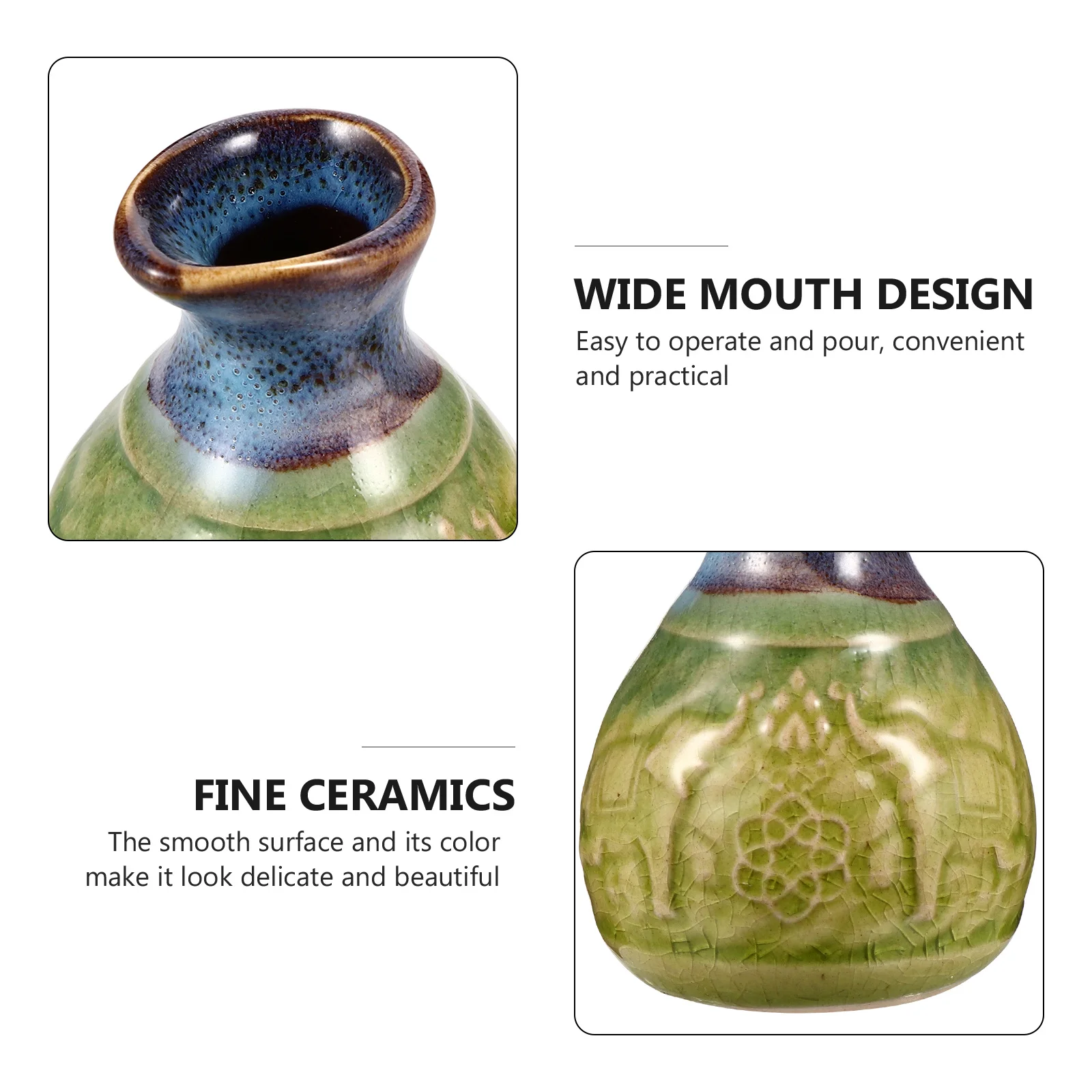 

1Set Essential Oil Bottle with Stopper Wide Mouth Design for Perfume Refillable Ceramic Decorative Dripping Bottle Organization