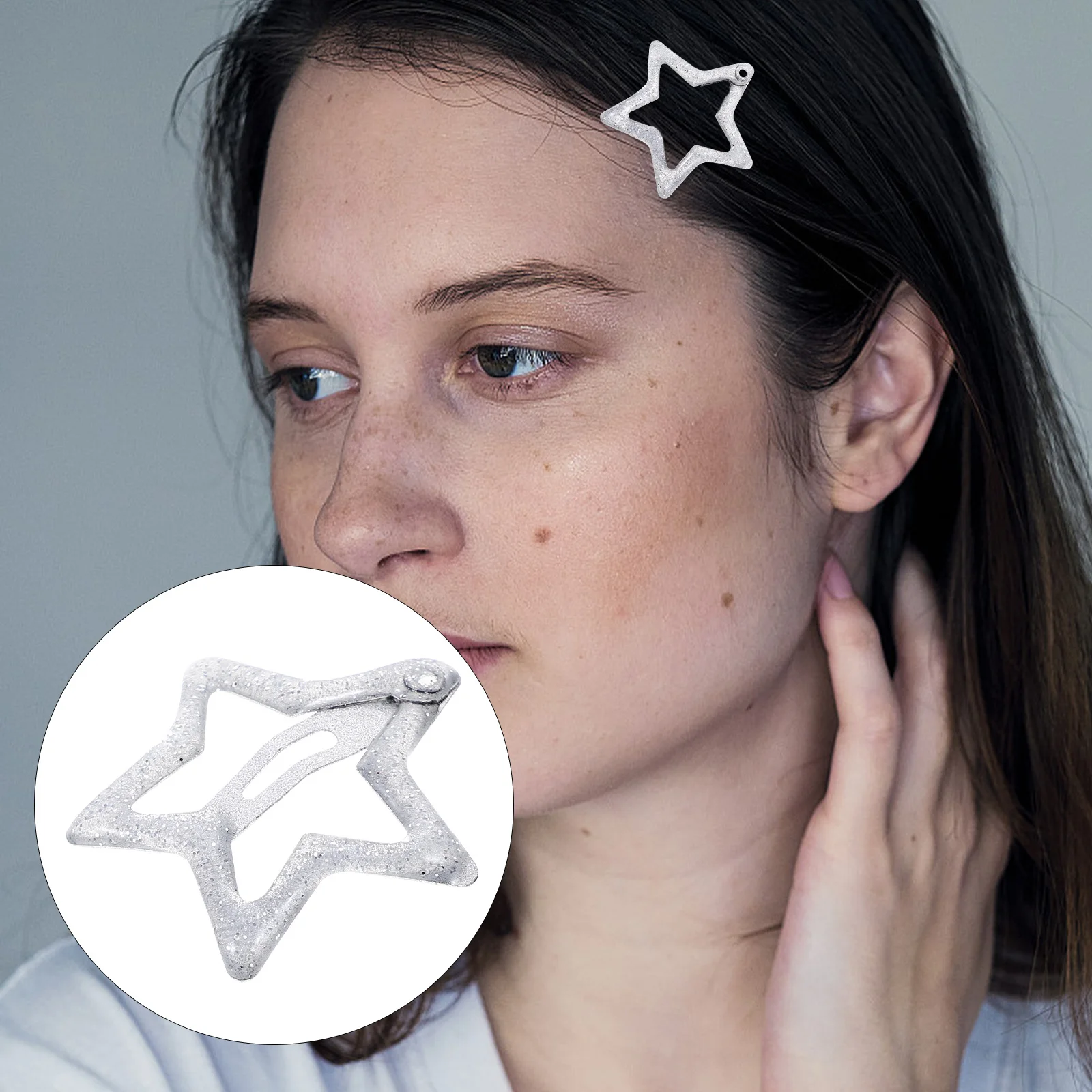 

10Pcs Small Star Hair Clips Metal Snap Hairpins Durable Cute Hair Accessories for Women Daily Use Star Clips
