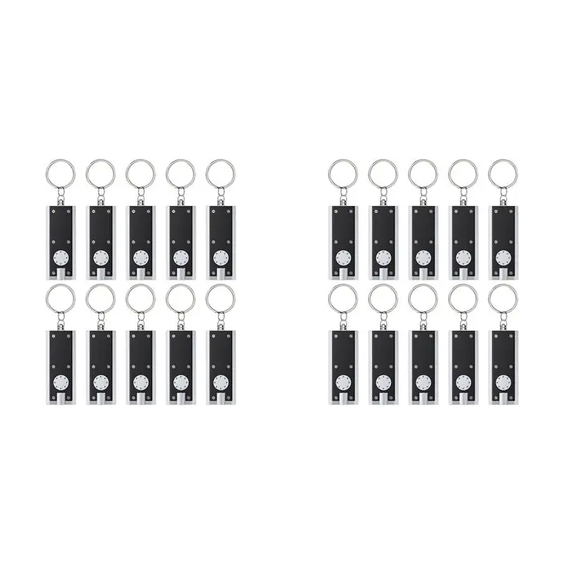 L71A 20 Pack Mini LED Keychain Flashlight 12 Lumen Portable Ultra Bright Light Flat Torch For Outdoor Camping Hiking A