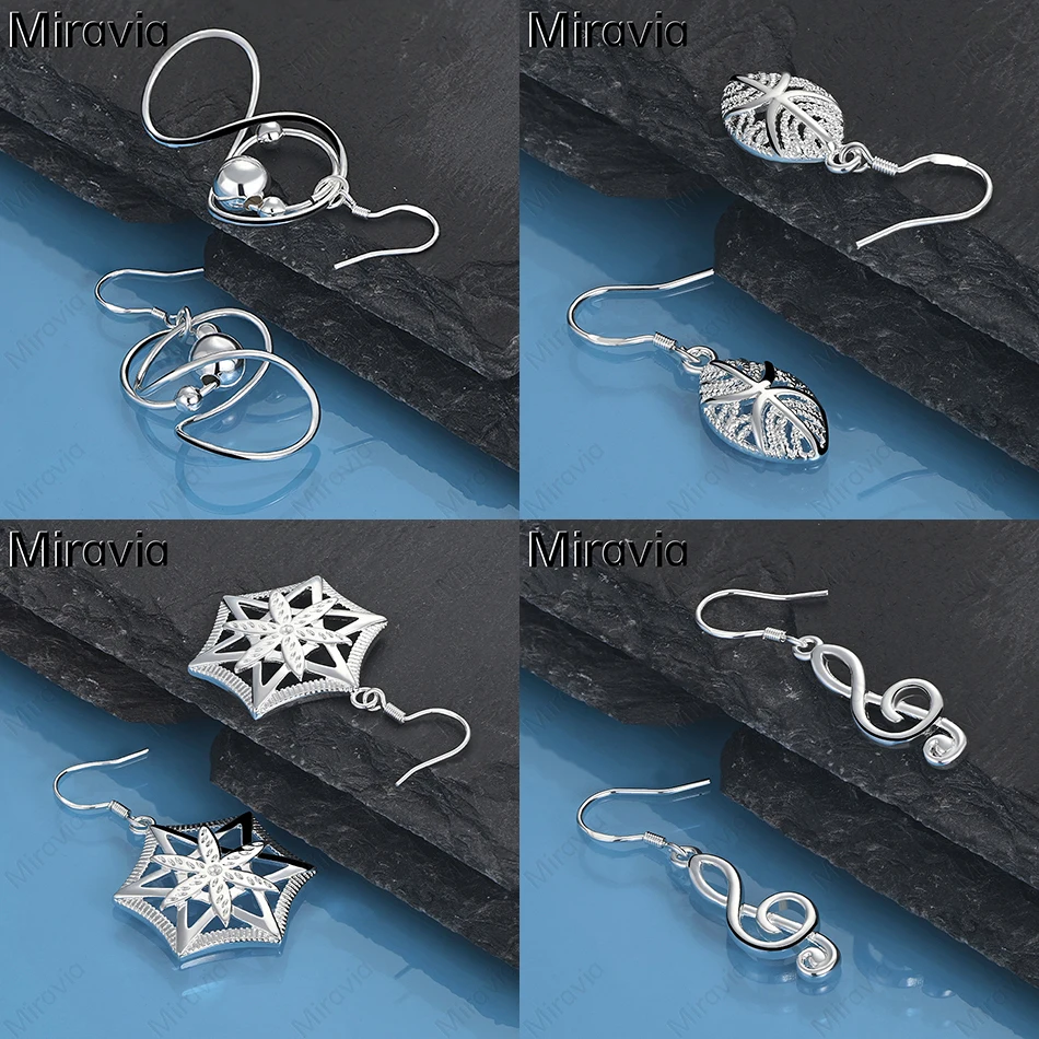 

Miravia 925 Sterling Silver Leaf Tree Hollow Earrings Women Fashion Romantic Wedding Party Jewelry