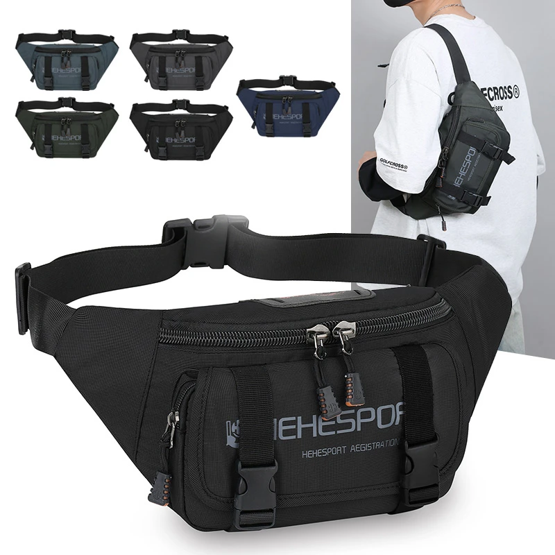 

Men Waist Bag Outdoor Sports Lightweight Chest Bag for Climbing Hiking Camping Wear-resistance Crossbody Bags Large Capacity