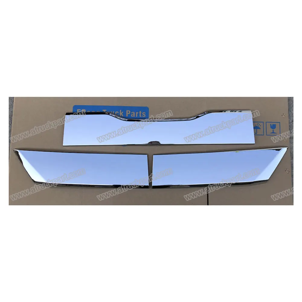 FDONG 1 Set 3 Pcs Chrome Front Panel Garnish for NEW HINO 700
