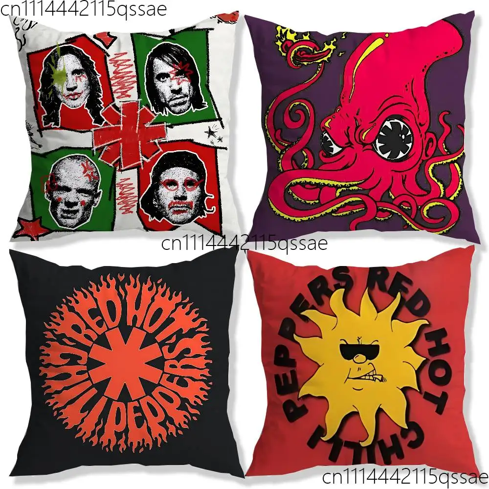 Band Red Hot RHCP Chili Pepper Pillow Case Square Bedroom Sofa Leisure Comfort Cushion Car Home Decoration