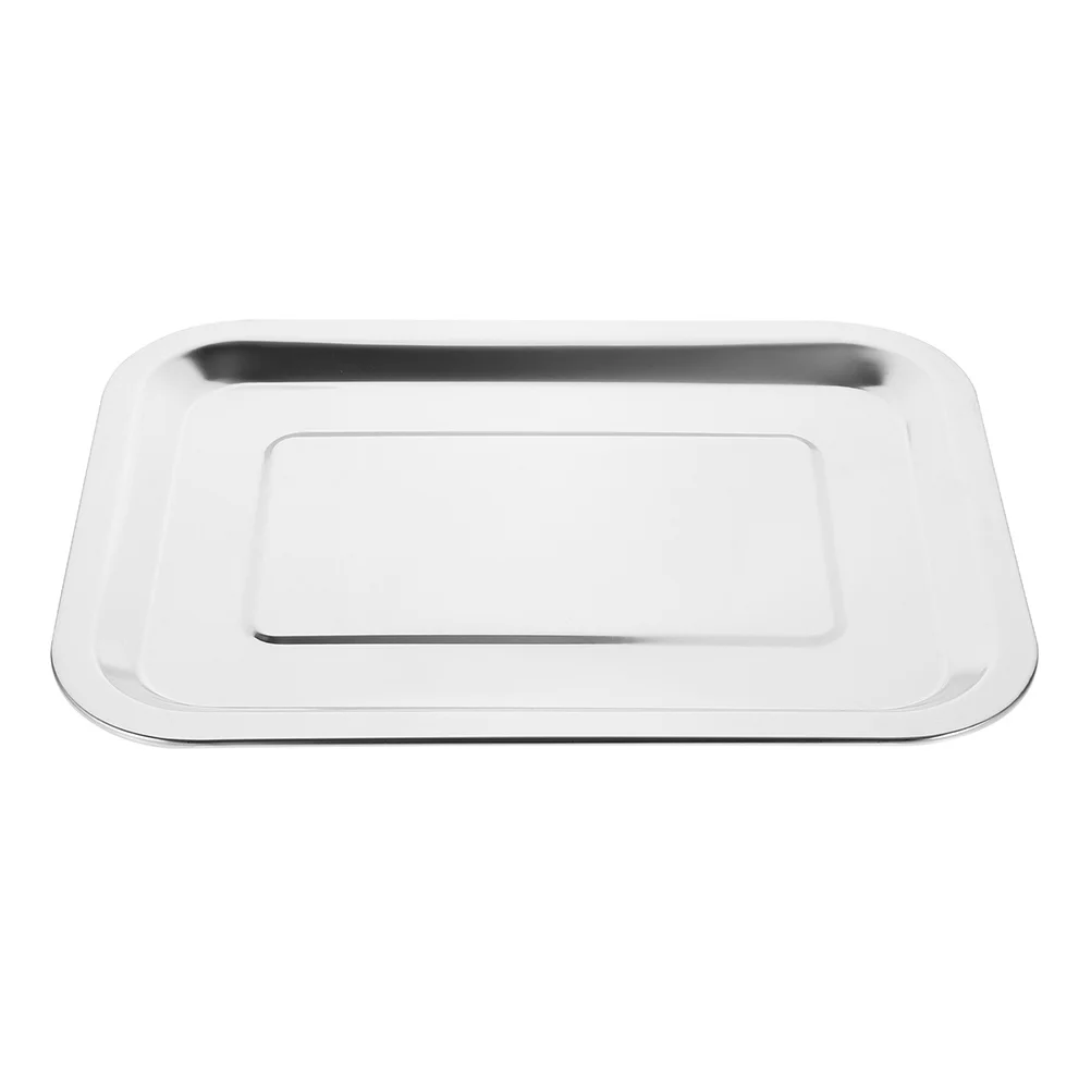

Small Stainless Steel Baking Tray Rectangular Toaster Oven Pan Kitchen Oven Tray Jewelry Organizer Silver