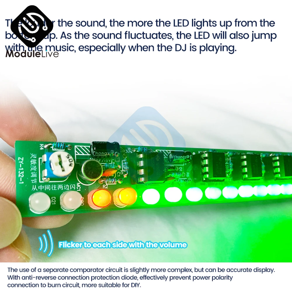 Usb Audio Spectrum Lamp Kit Led Car Volume Level Indicator Music Audio Display Circuit Board To Increase The Hands-on Ability