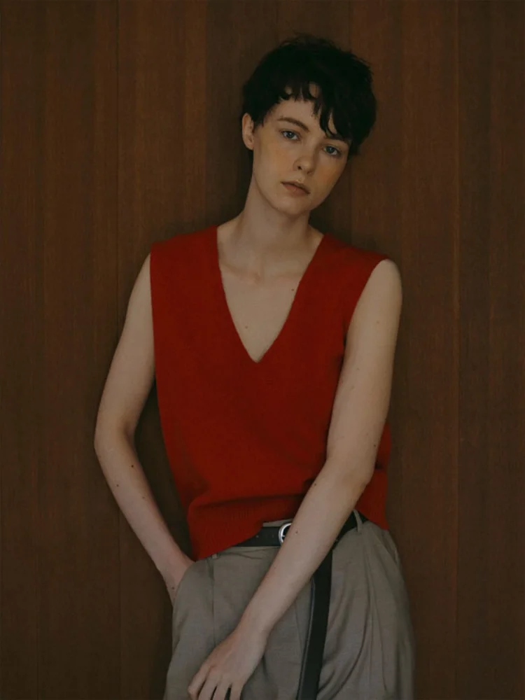 

Вязаный жилет из чистого хлопка, ранняя осень, Новое поступление, японский Sle, ретро, Etre Svel, V-Ne, женская мода