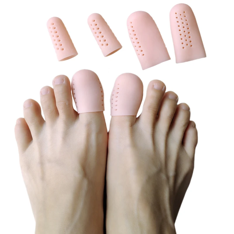 2pieces=1pair Big Toe Separators Protector Thumb Care Silicone Gel Breathable Foot Corns Blisters Cap Cover Finger Protection