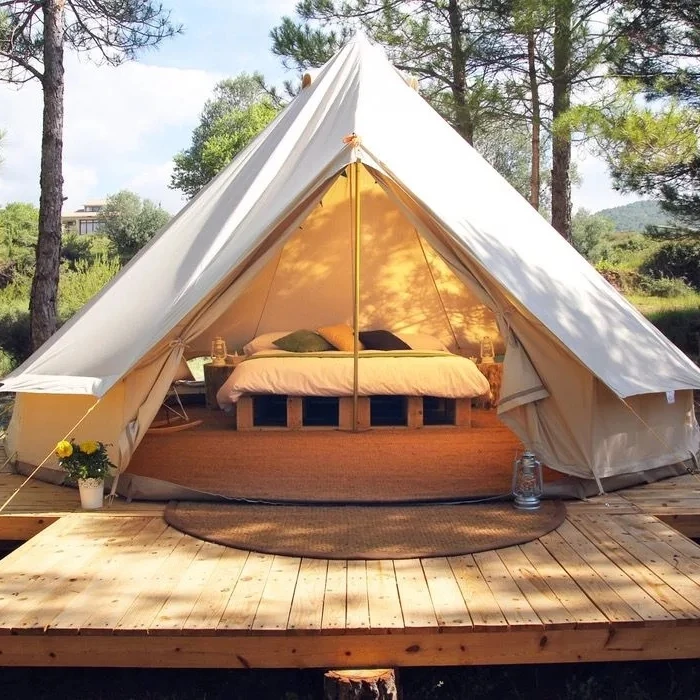 

Outdoor Safari Glamping Tent Oxford 3M 4M 5M 6M Luxury Yurt Bell Tent for Family Camping