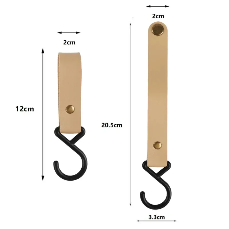 1/5pcs Outdoor Camping Hooks Leather Hanging Hooks S-Shaped Rack Portable Camping Hangers Home Kitchen Storage Supplies