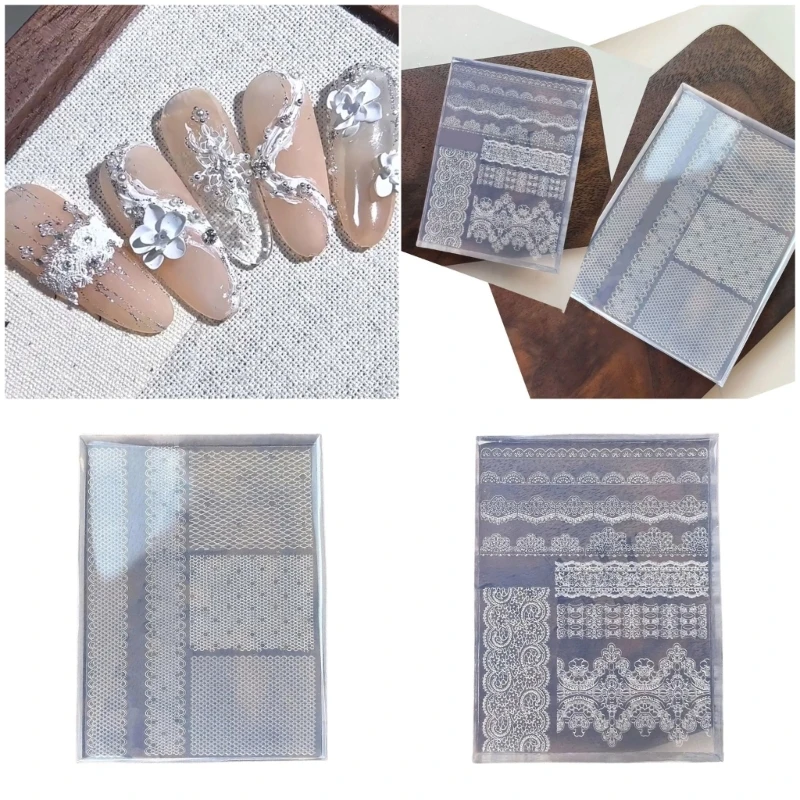 

H7EB French Lace Design Reusable Silicone Mold Elastic Template For DIY And Jewelry Crafts