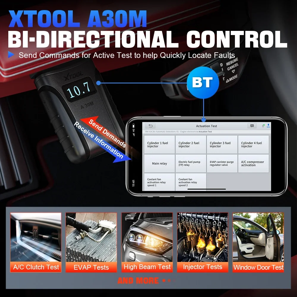 XTOOL A30M OBD2 Tool 21+ Reset Car Scanner Bi-Directional Full System Professional Auto Diagnostic Machine