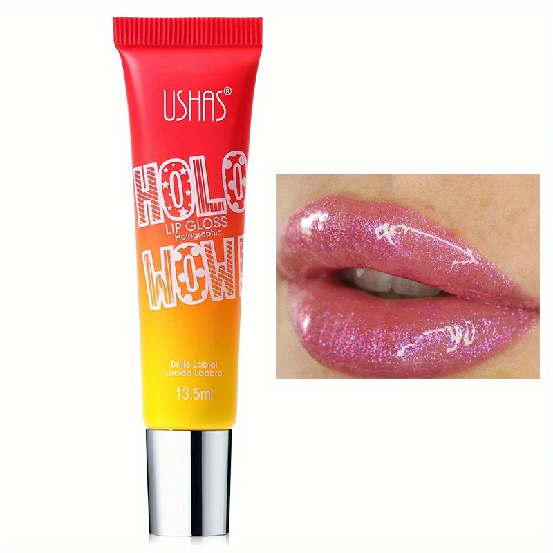 USHAS 3 perlas de espejo coloridas con esmalte de labios flash color duradero doe labio hidratante labio miel
