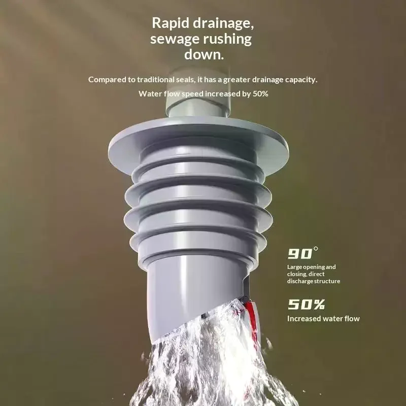 Bathroom Sewer Seal Ring Kitchen Sink Sewer Pipe Plug Washing Machine Anti-odor Leakage Floor Drain Seal Connector Plug Silicon