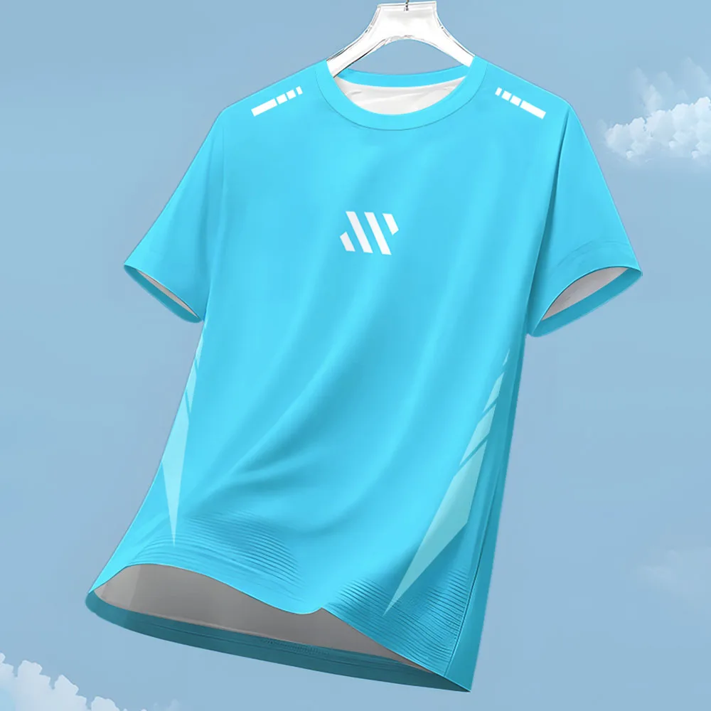 

Летняя мужская футболка, дышащая, быстросохнущая спортивная футболка, однотонная тренировочная футболка для мужчин, уличная мужская одежда для бега