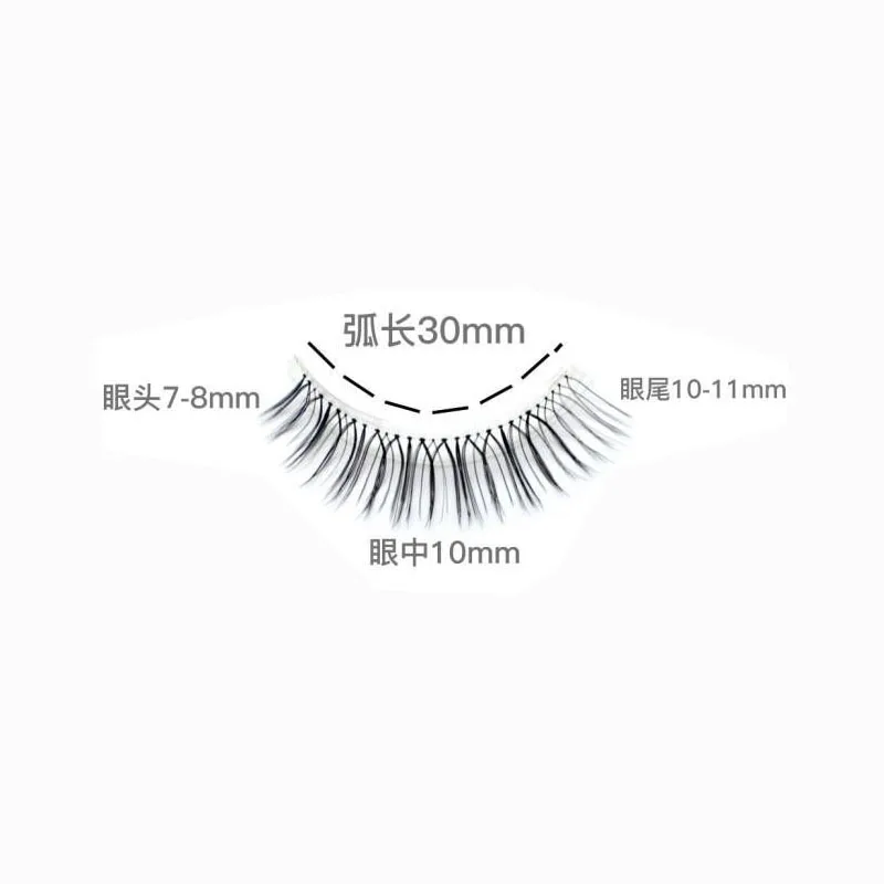 Japanese And Korean Girl 5 Pairs Sharpened False Eyelash Natural Manga Transparent Stem 3D Mink Handmade Eyelash Extension