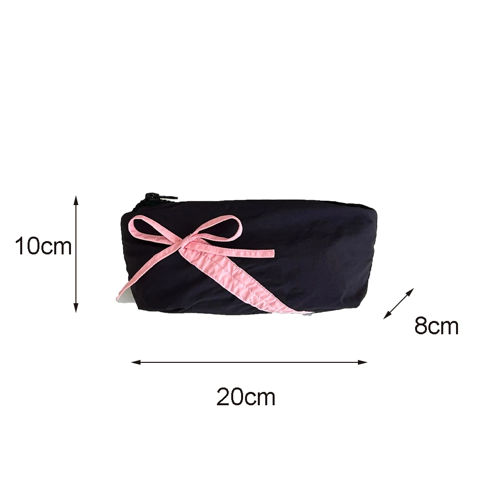 Ins Bowknot Pencil Case Korean School Supplies Pencil Box Student Kawaii Stationery Organizer Storage Pen Bag Office Supplies