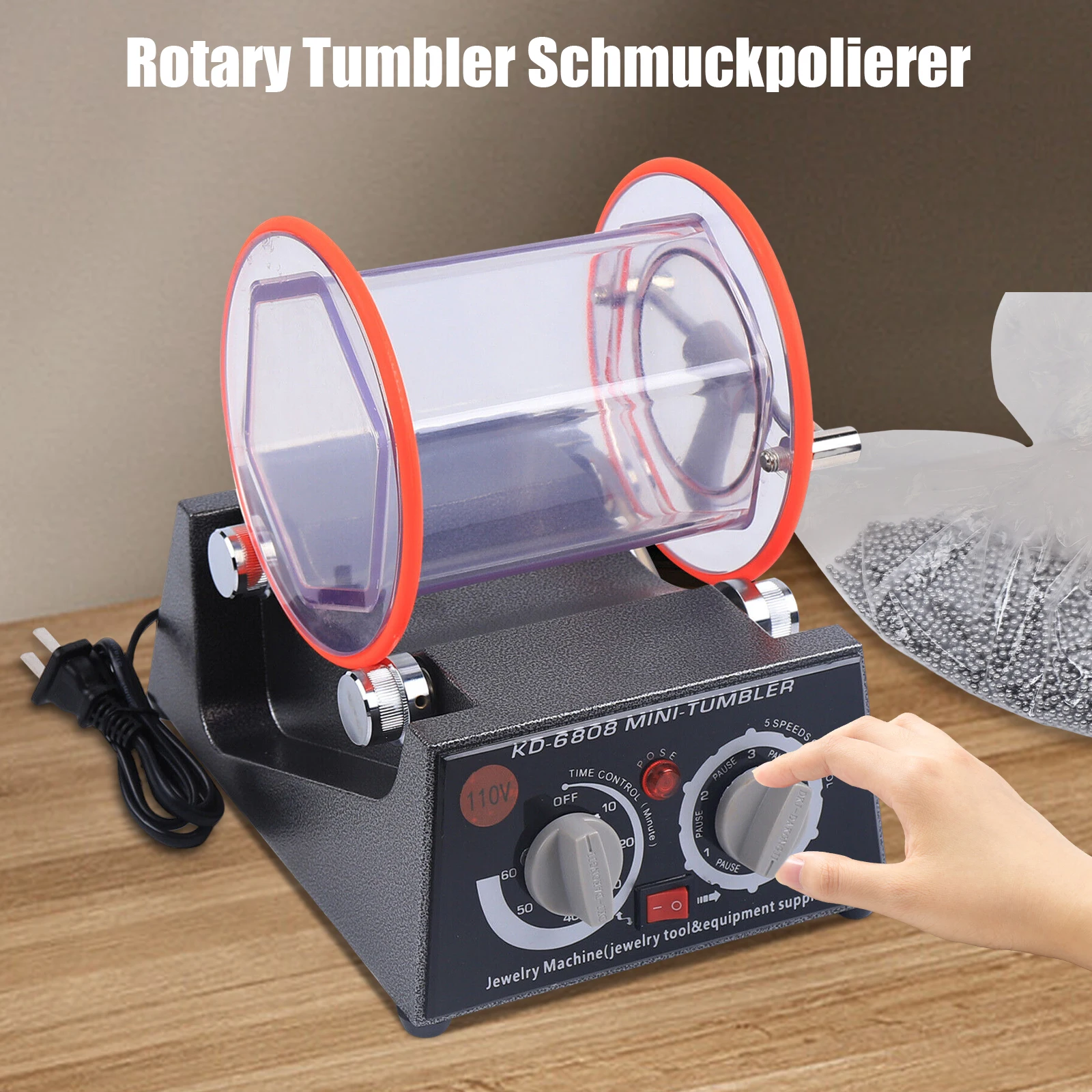 

Rotary Tumbler Jewelry Polisher Surface Finisher Polishing 3KG/Finishing Machine