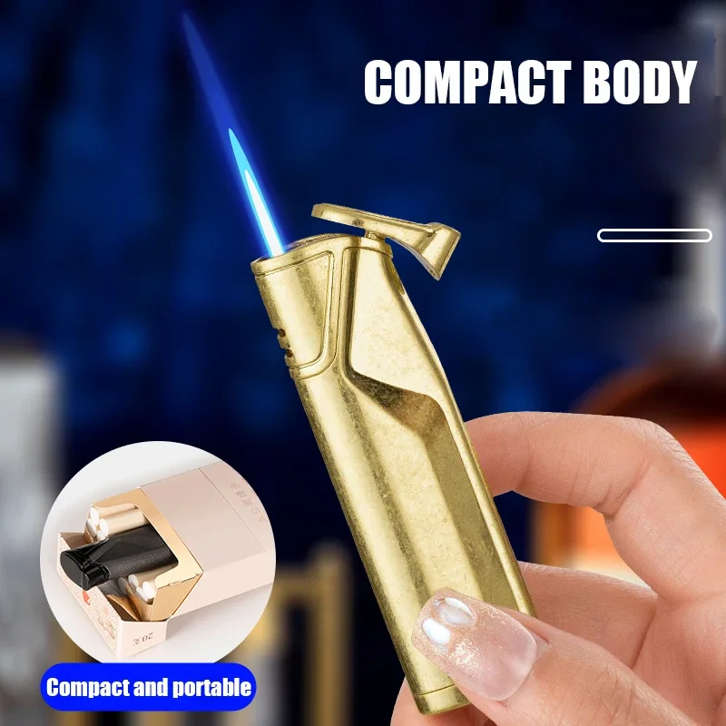 

New Refillable Butane Gas Lighter, Adjustable Pocket, Windproof Jet Flame, Metal Lighter, Great Gift for Men, Gadget