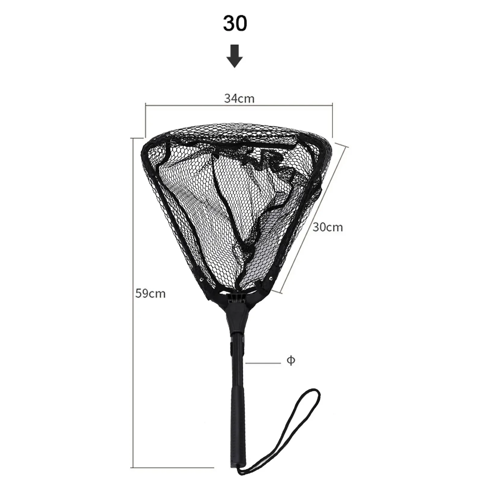 

Brand New Fishing Net Saltwater 28/40cm Net Depth 30*30cm/40*40cm 308g/385g Aluminum Alloy + Nylon Collapsible