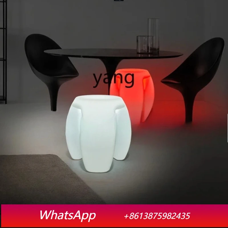 

LMM Remote Control Color Changing Makeup Vanity Stool Light-Up Bar Stool Italian Tripod Stool