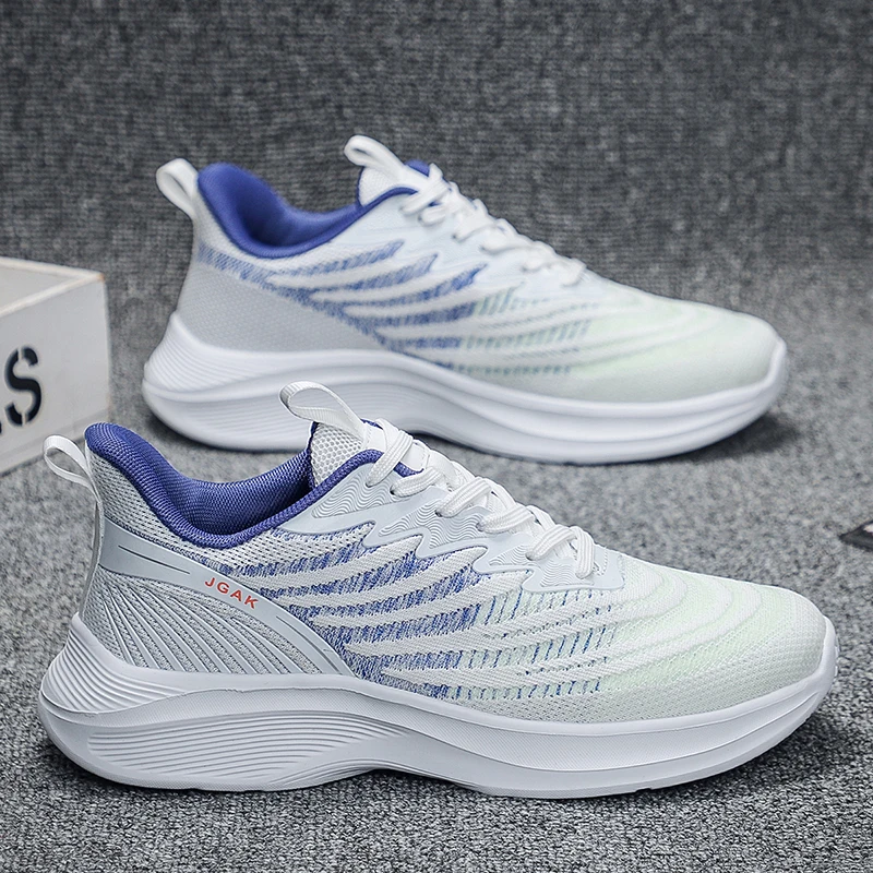 Novos sapatos esportivos masculinos confortáveis moda versátil quatro estações respirável sola grossa resistente ao desgaste tênis de lazer ao ar livre