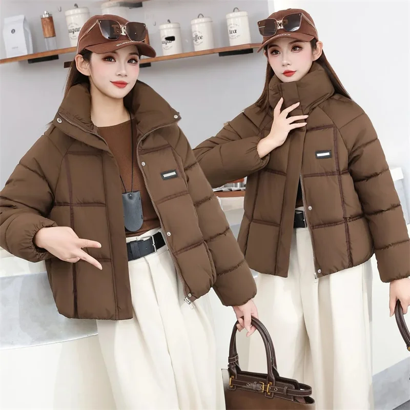 

Fashion Down Coat Women Parkas 2026 Winter New Short Warm Cotton Padded Jacket Thickened Outerwear Temperament Overwear Ladies