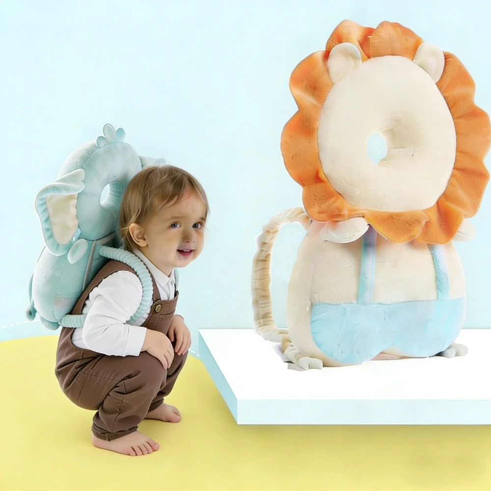 

Защитный рюкзак для головы малыша, регулируемая защитная подушка для ходячих детей, милый дизайн в виде животных, безопасная подушка для младенцев