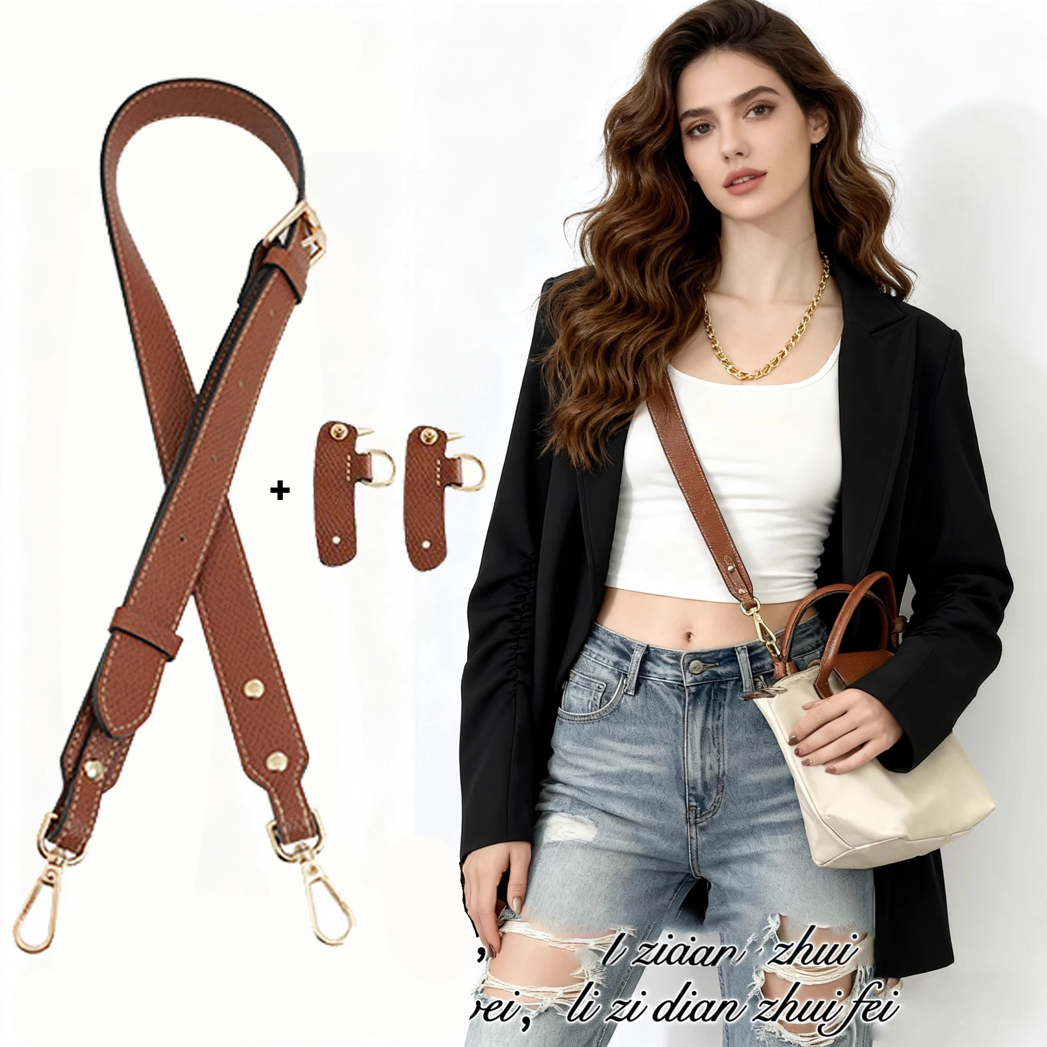 

Leather Replacement Crossbody Bag Strap For LONGCHAMP Small Bag Shoulder Strap Without Punching Modification Bag Accessories