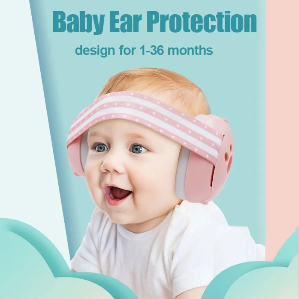 

ABS Baby Noise Reduction Earmuffs with Elastic Headband Adjustable Infant Ear Muffs Hearing Protection Improves Sleep