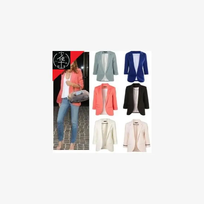 

Spring 207 Women's Candy Color ort Casual Jaet Coat Long Sve Slim Fit Faionable Ladies' Suiting