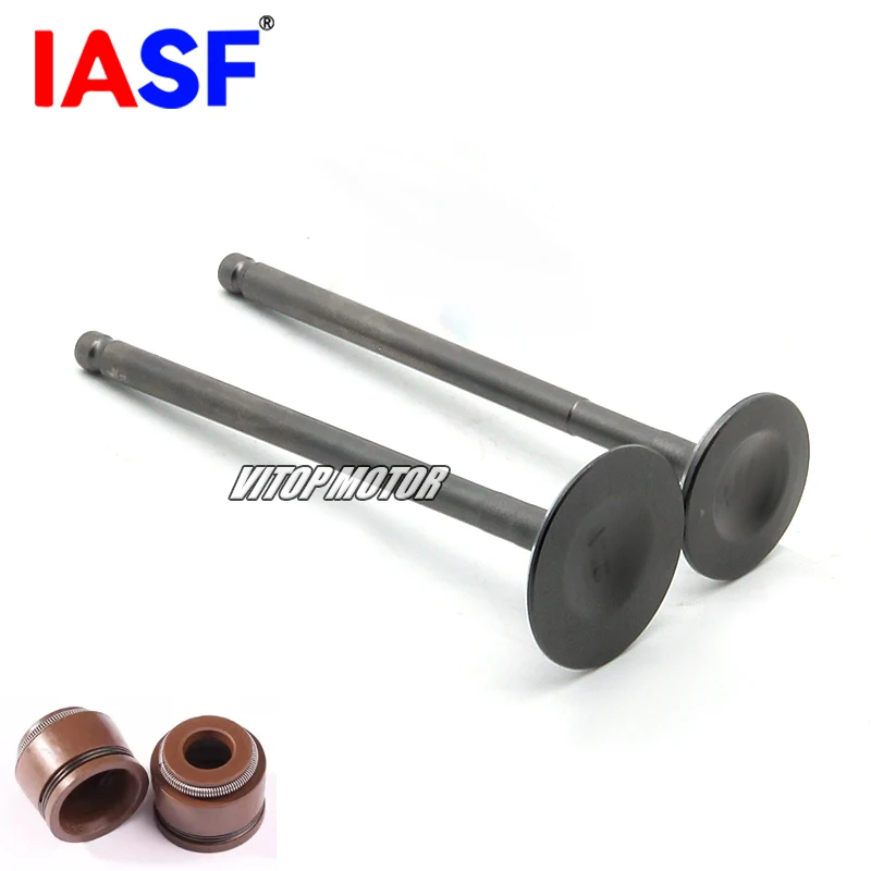 IASF Motorcycle Exhaust Valve & Intake Valve with Oil Seal for SYM ARA125 GR125 Symphony SR ST Orbit2 Fiddle 2 3 Jet4 Allo Crox