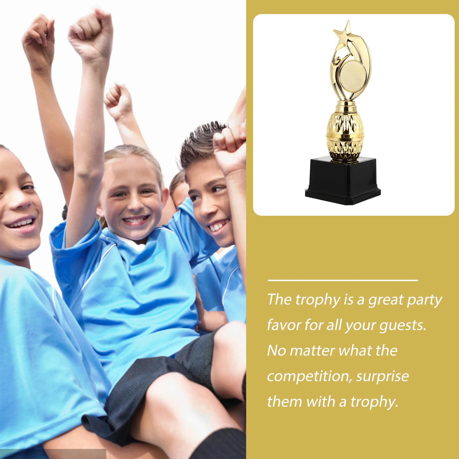 

Plastic Star Durable Golden Kids Award Trophy Awards for Sports Kids Party Favors Small Size Trophies Suitable Medium