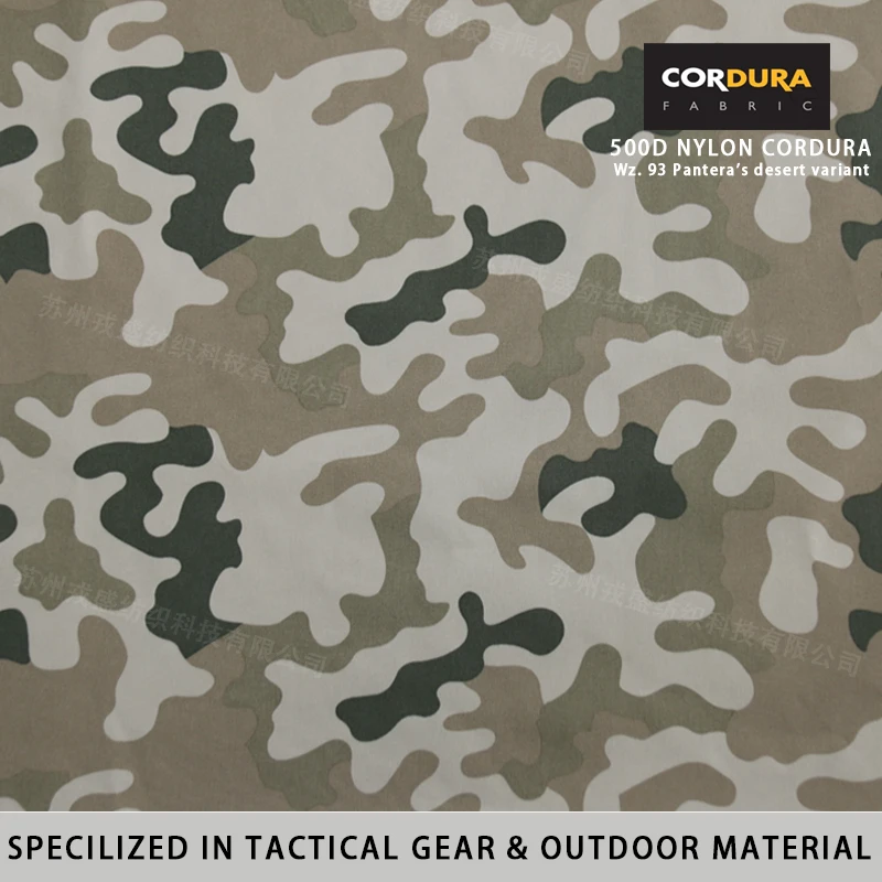 

500D Nylon Cordura Polish Desert Camo100% Woven Water-Resistant PU Coated for Tactical Gear Backpack Military Rucksack Camping
