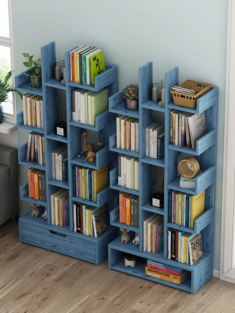 

Bookshelves against the wall, floor-to-ceiling shelves, tree-shaped creative home bookcases, desks, living room storage shelves
