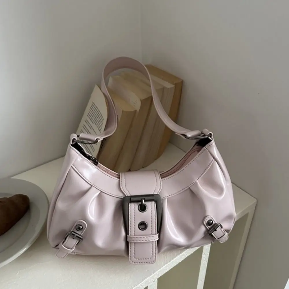 Trend Y2K Retro Rivet Shoulder Bag Pu Leather Fashion Motorcycle Bag Korean Handbag Locomotive Pack Shopping