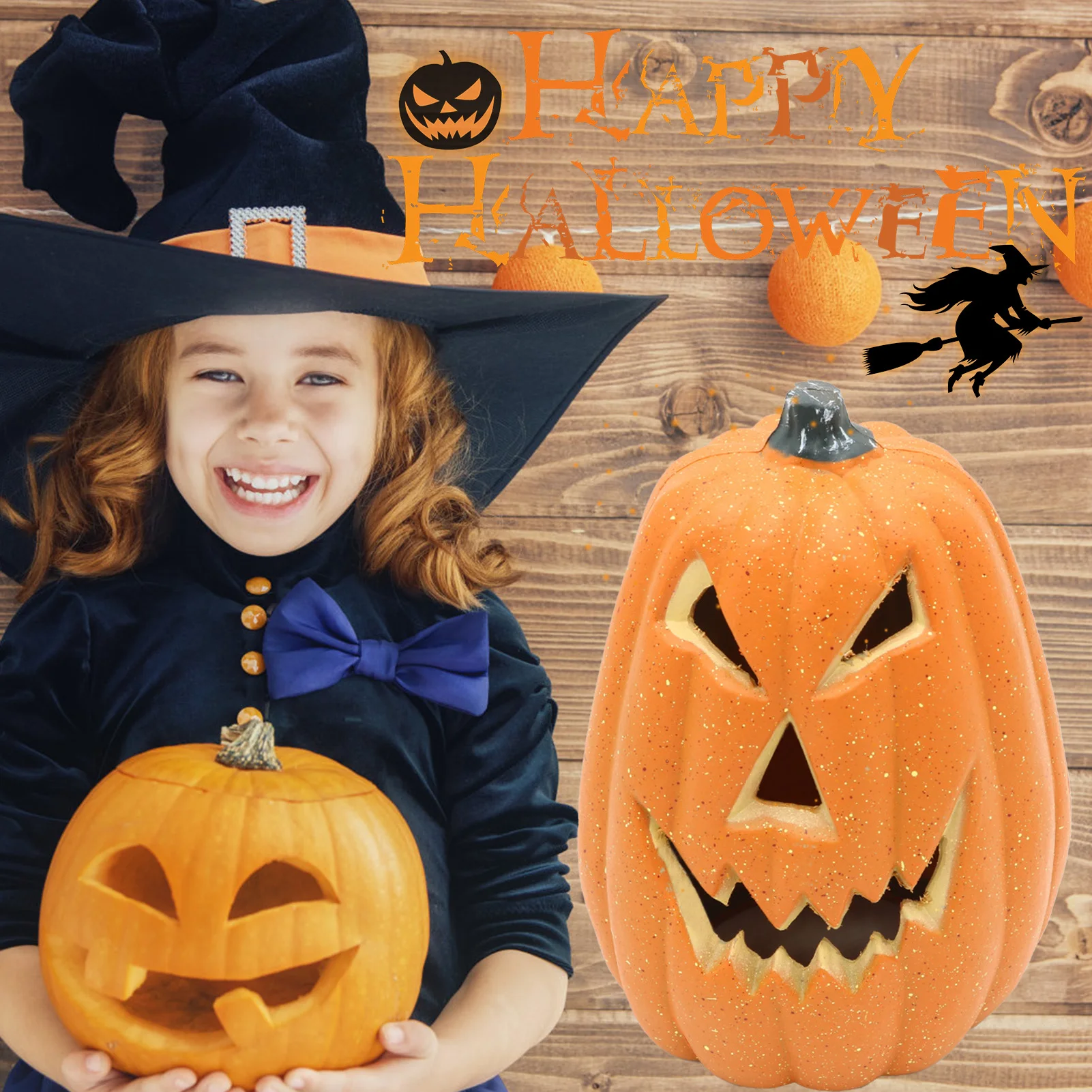 Halloween Pumpkin Lantern Ornament Easy to Use Jack o Lantern Fun Pumpkin Light Suitable for Show Shopping Mall UD88