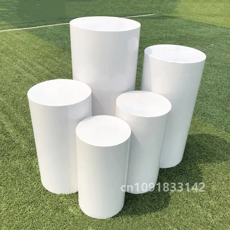 Cylinder Pedestal Plinth  Cake Stand White Flower Column Dessert Table For Birthday Party Wedding Decoration