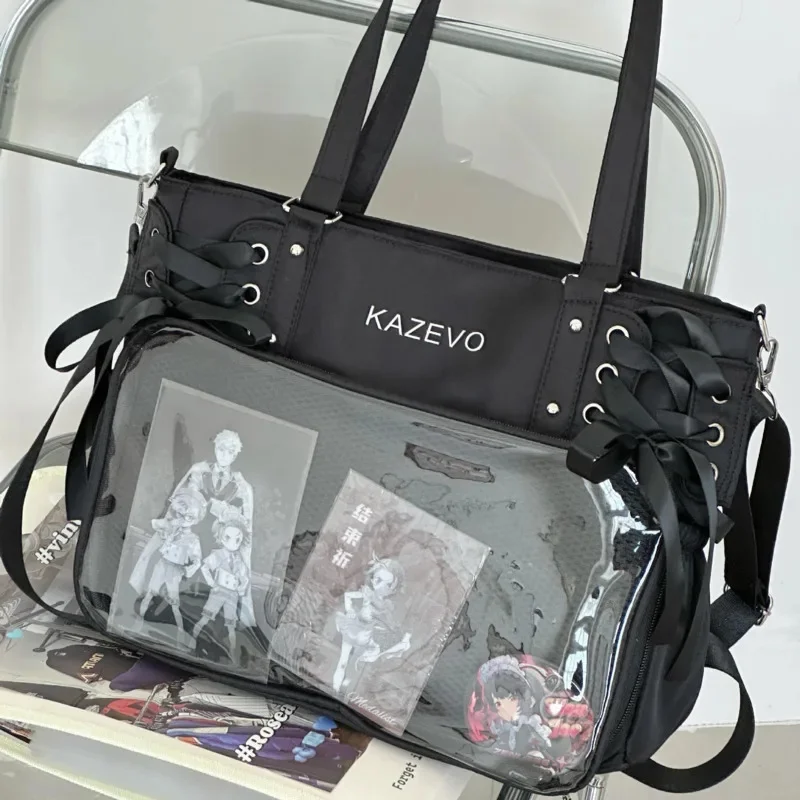 Y2K Korean Itabag Ins Student Class Bag For Girls Transparent Japan Sweet Girl Shoulder Crossbody Bag Large Appetite Itabag New