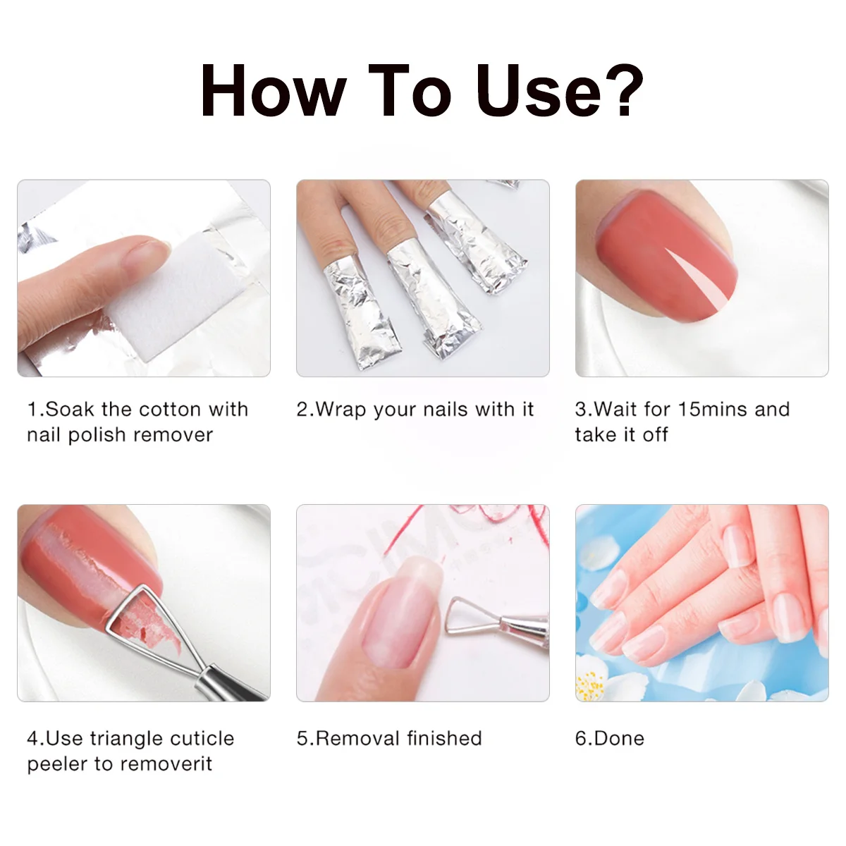 500/1000 Uds. Envolturas de lámina para uñas, removedor de aluminio, envolturas de papel de estaño para uñas, esmalte de uñas en remojo de esmalte de Gel, eliminación acrílica para esmalte de uñas