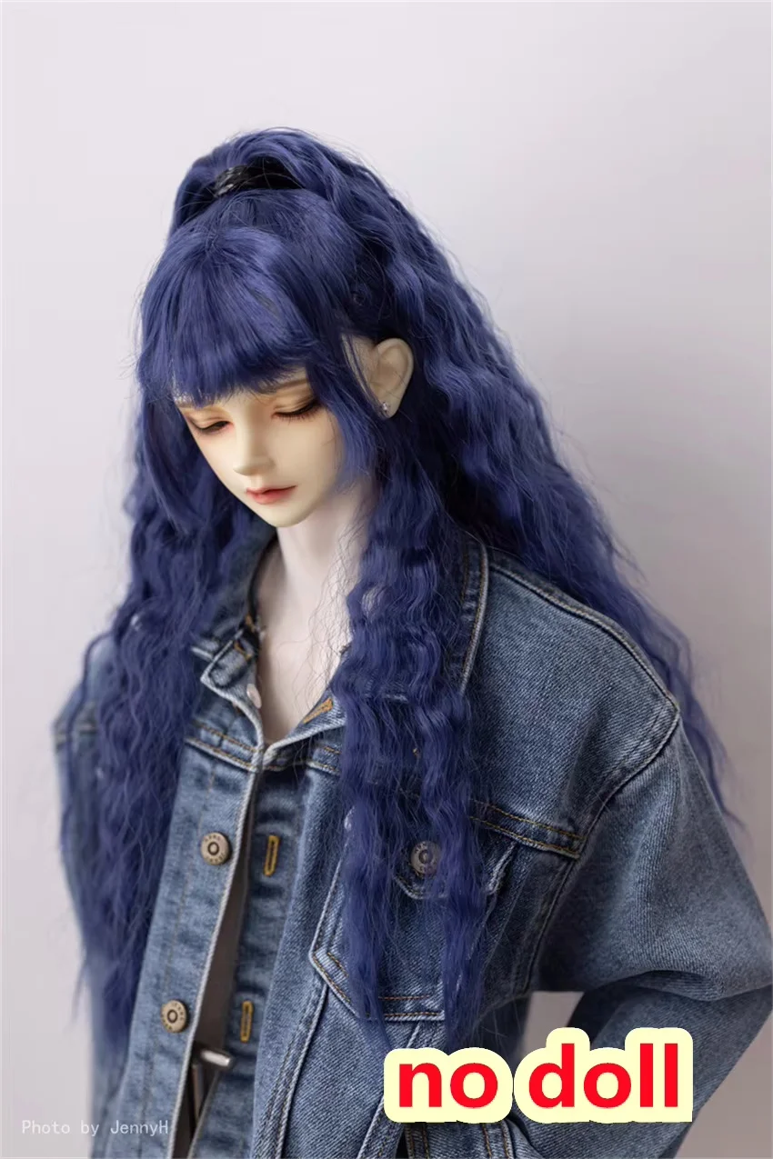 

Парик куклы BJD/SD для девочек, элегантный 1/3 1/4, длинные кукурузные кудри, полузавязанный высокий хвост, черный, мягкий молочный шелк, подарки, игрушки, аксессуары для кукол