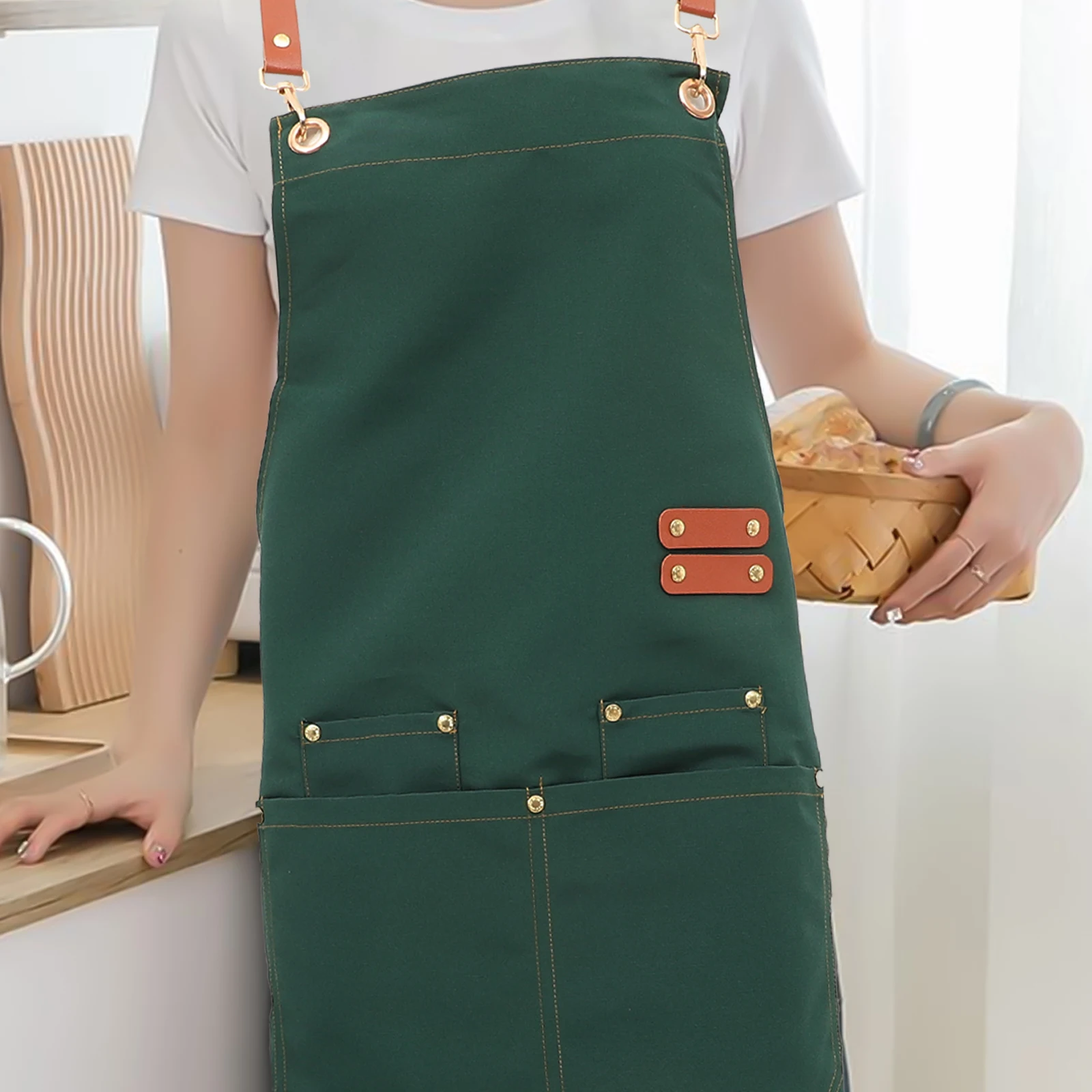 

Waterproof Canvas Apron Kitchen for Men Aprons Household Women Work Cooking Man