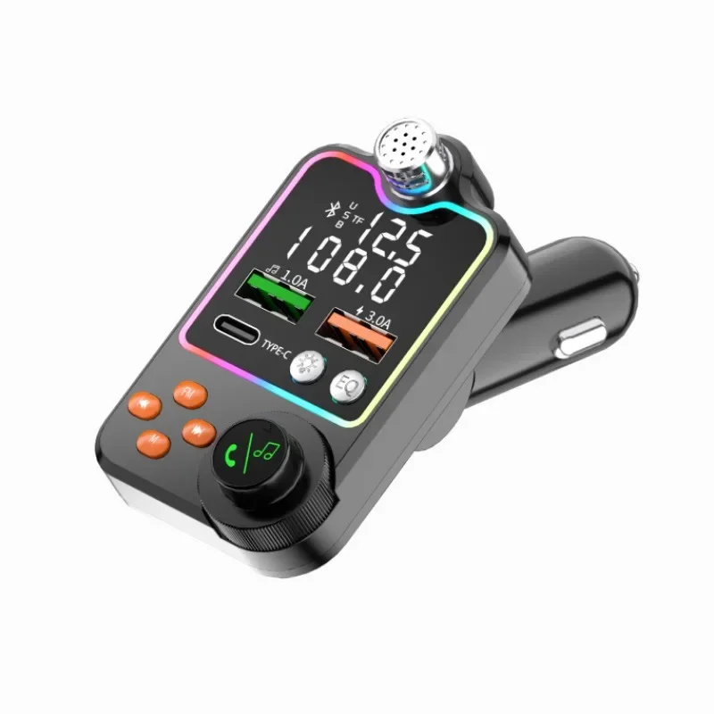 Bluetooth 5.0 Car FM Transmitter Dual USB Car Charger PD Type-C Fast Charging Wireless Handsfree Call Audio Receiver MP3 Player