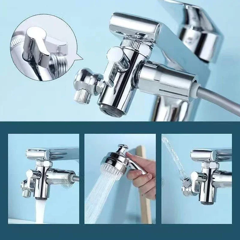 Bathroom Universal Faucet New Multifunctional Bathroom Connected To Shower Head Copper 360° Rotating Faucet Home