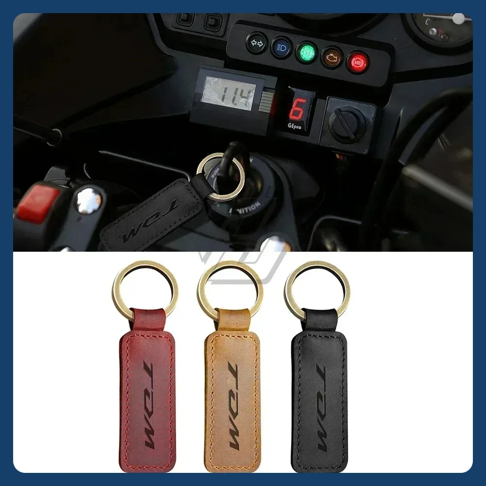 

Motorcycle Cowhide Keychain Key Ring For Yamaha TDM 850 900 Motorbike